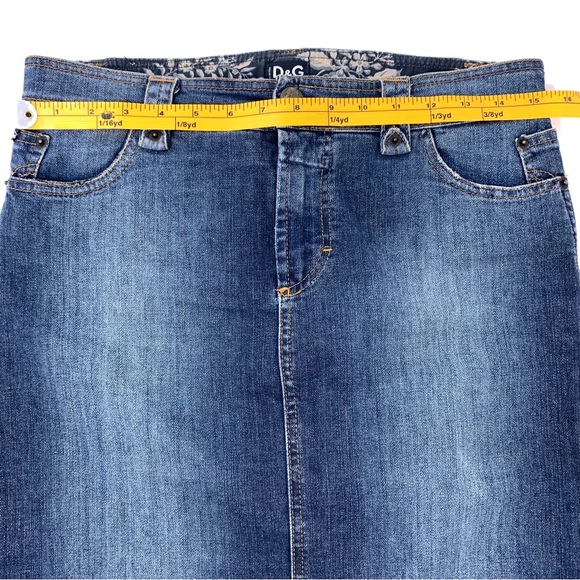 Dolce & Gabbana I ❤️ D&G Vintage Denim Knee Length Pencil Skirt Size Small - Picture 11 of 13